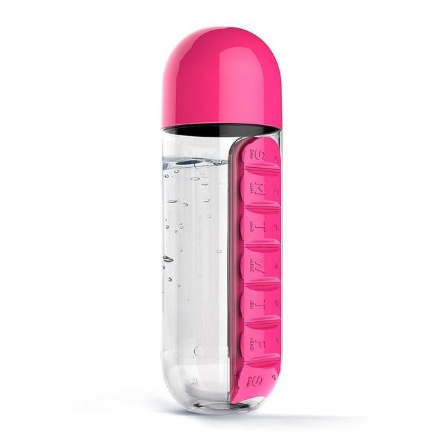 Water Bottle With Daily Pill Box