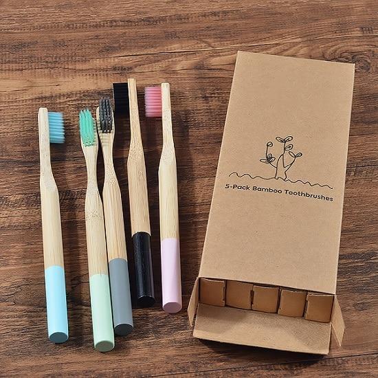 4 pack Adult Bamboo Toothbrushes